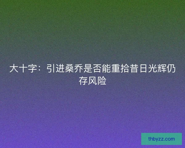 大十字：引进桑乔是否能重拾昔日光辉仍存风险